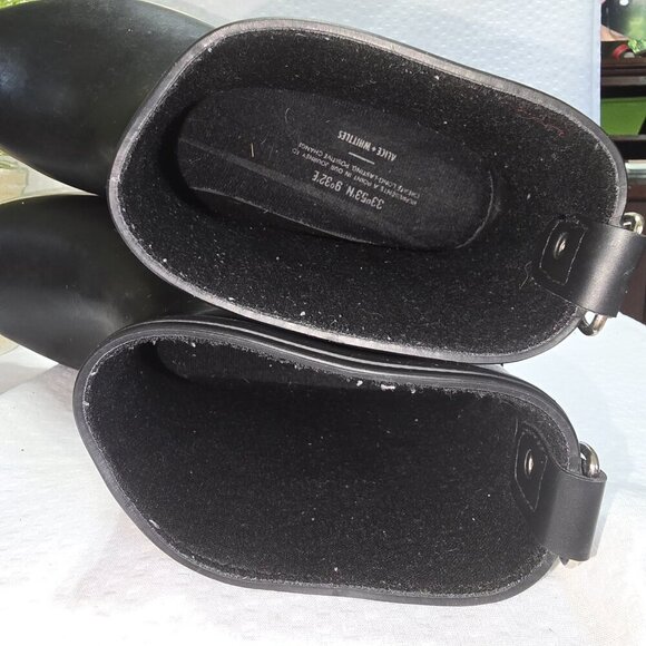 ALICE AND WHITTLES LEGACY MINIMALIST LOW CUT BLACK AND WHITE RAINBOOT 9 WOMENS - Picture 5 of 8